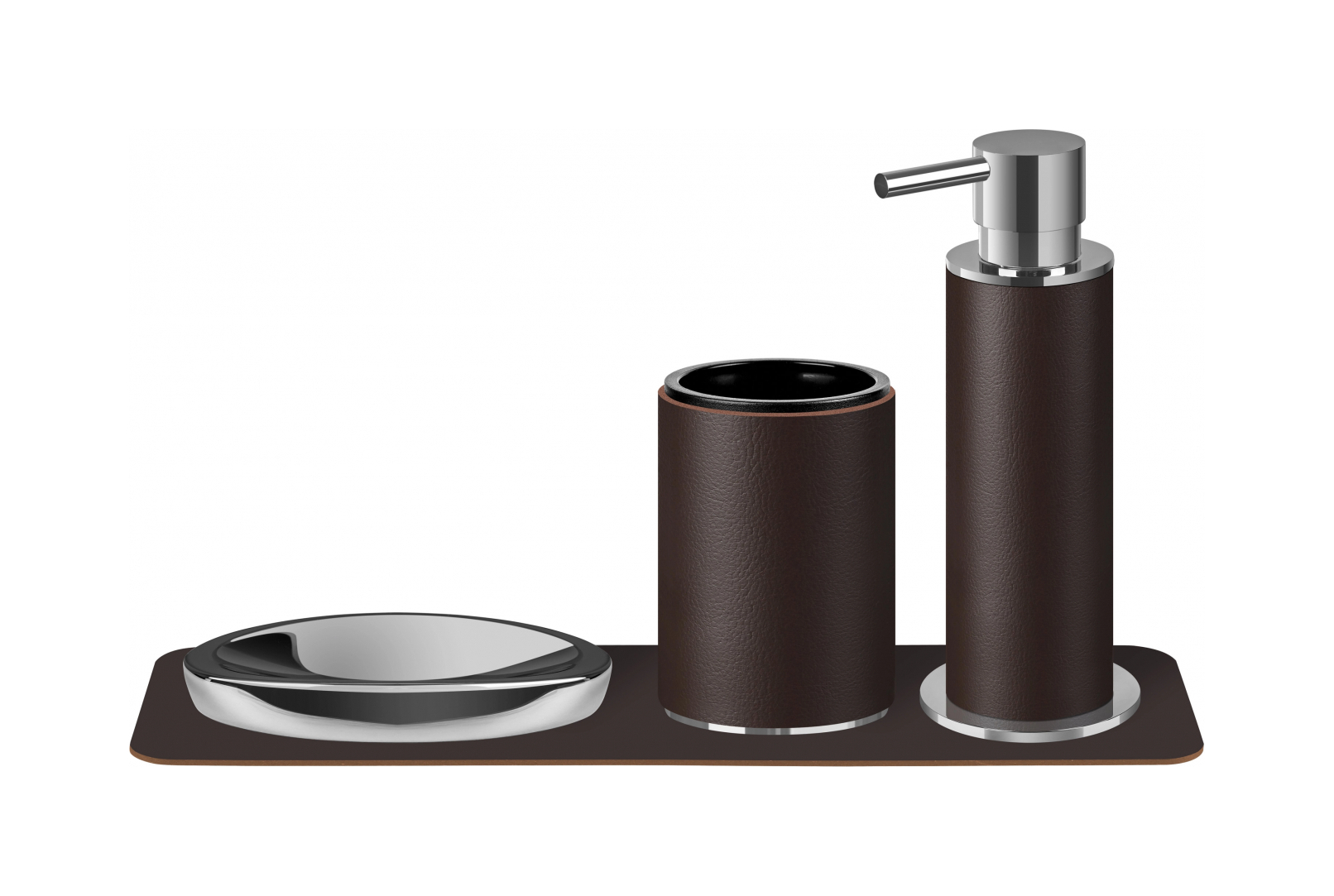 Стакан для зубных щеток шоколад, хром – 2