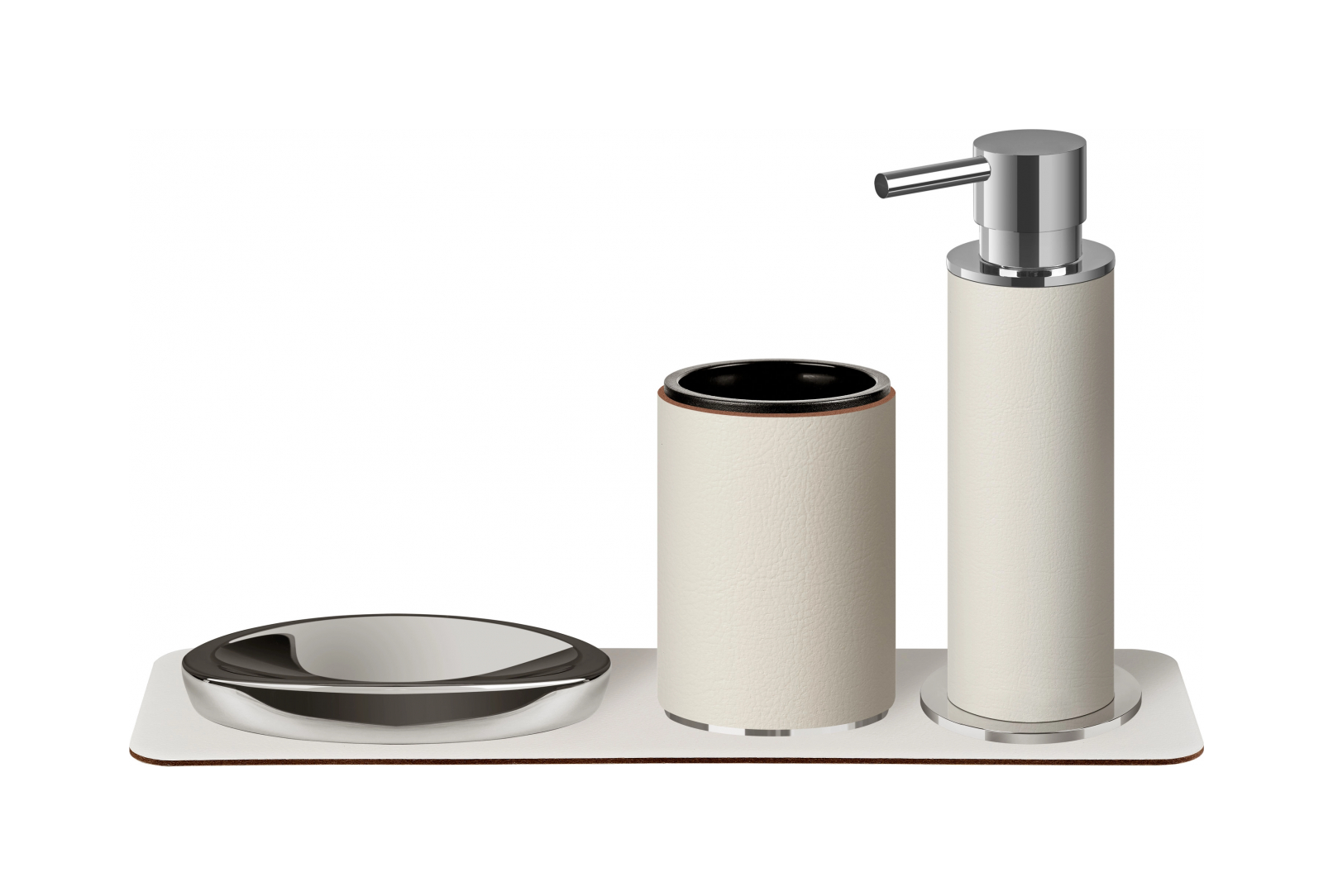 Стакан для зубных щеток белый, хром – 2