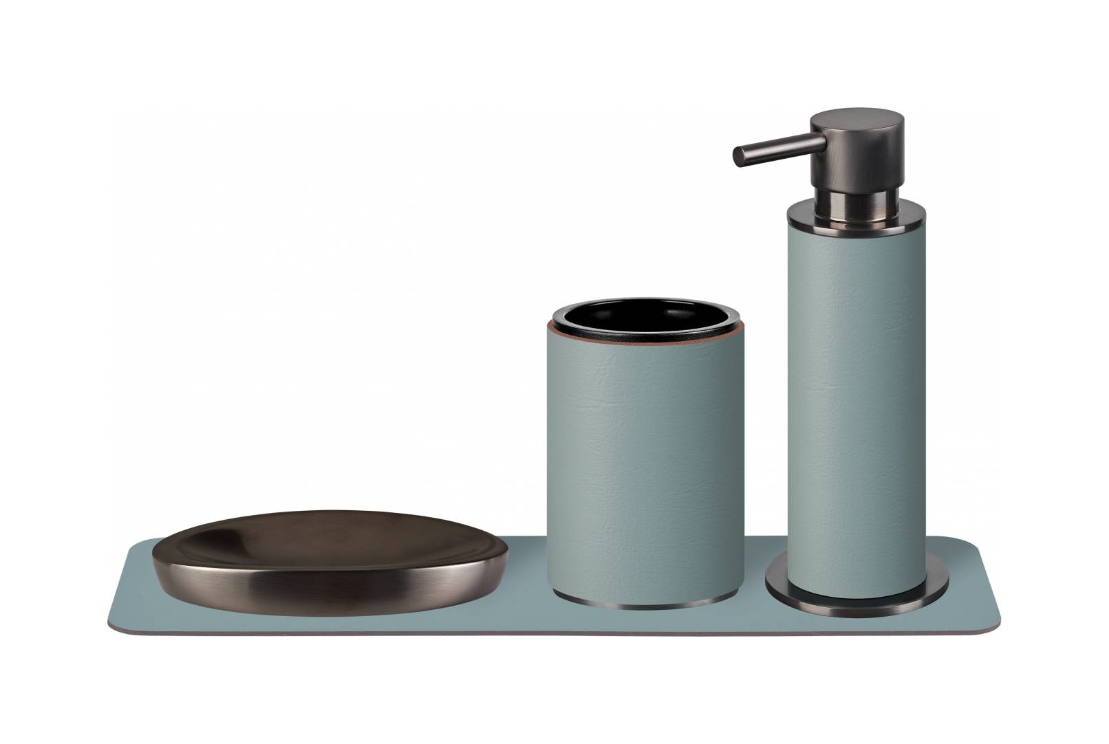 Стакан для зубных щеток небесно-голубой, матовый графит – 2