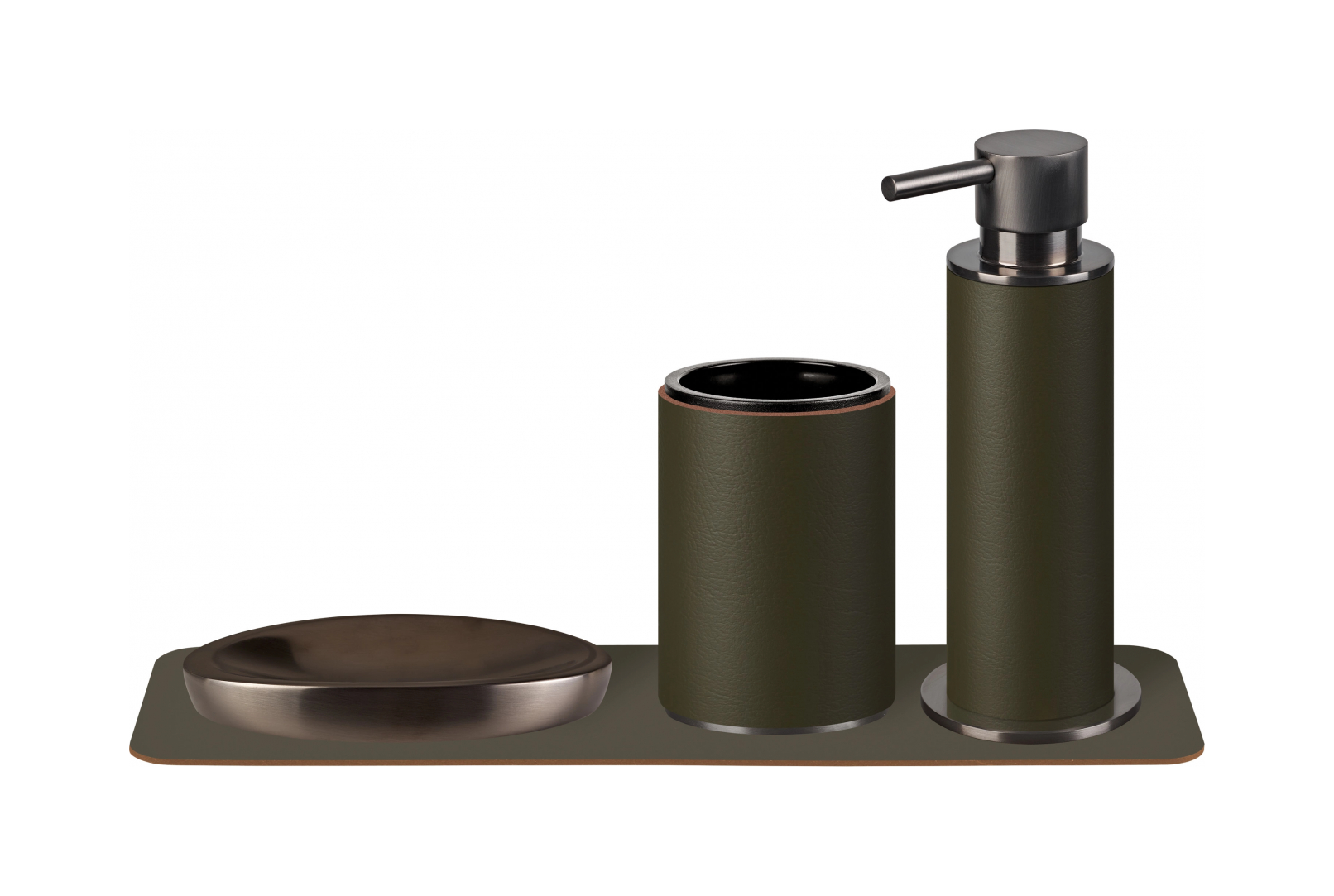 Стакан для зубных щеток олива, матовый графит – 2