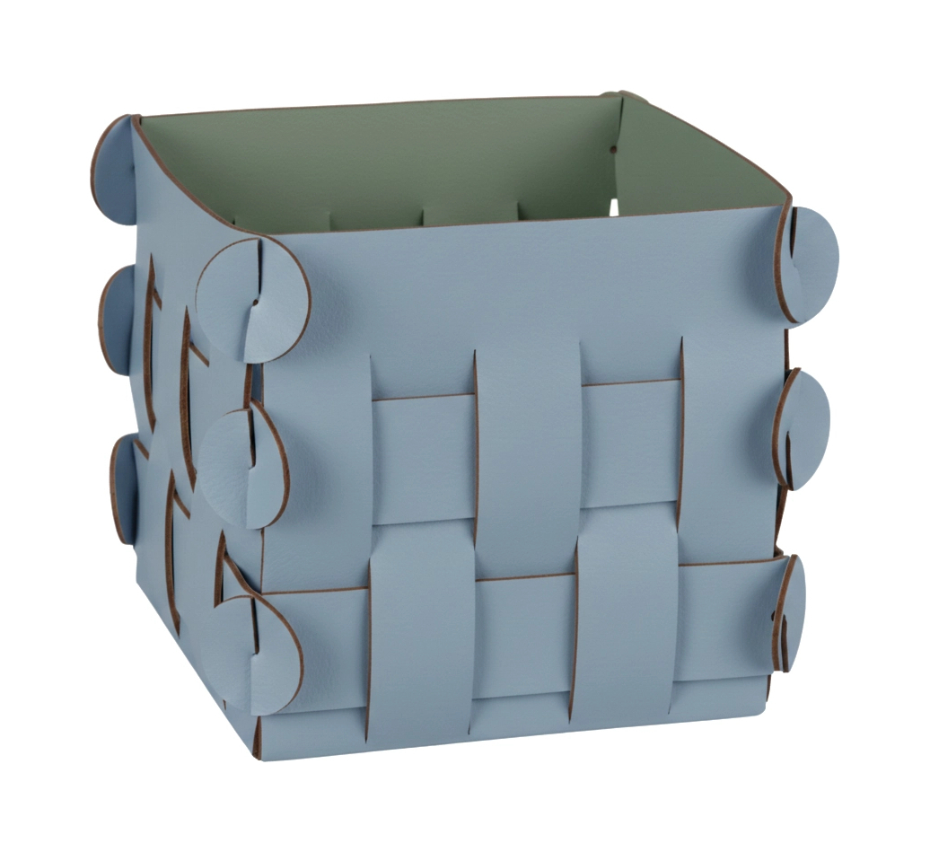 Корзинка SHLESSER 13х13 небесно-голубая, кожа