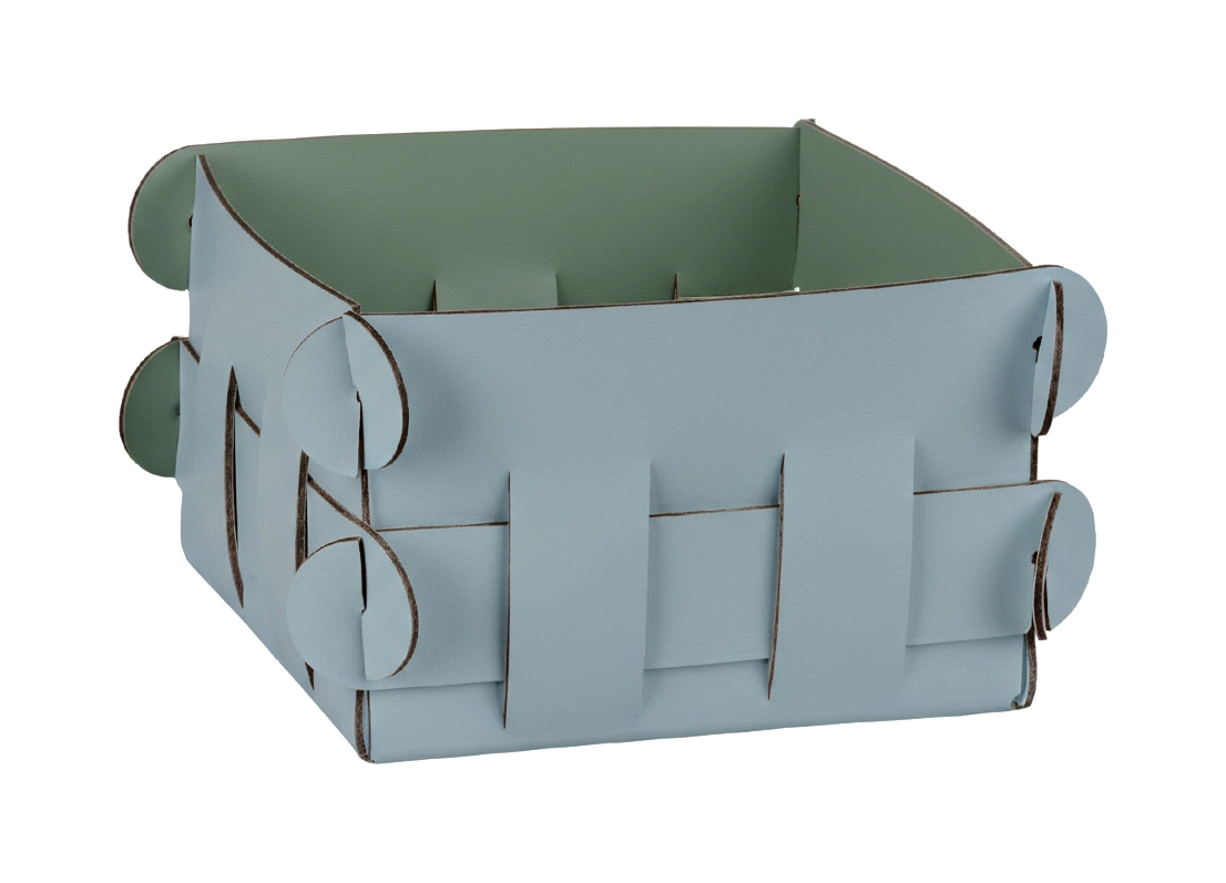 Корзинка SHLESSER 13х13 небесно-голубая, кожа