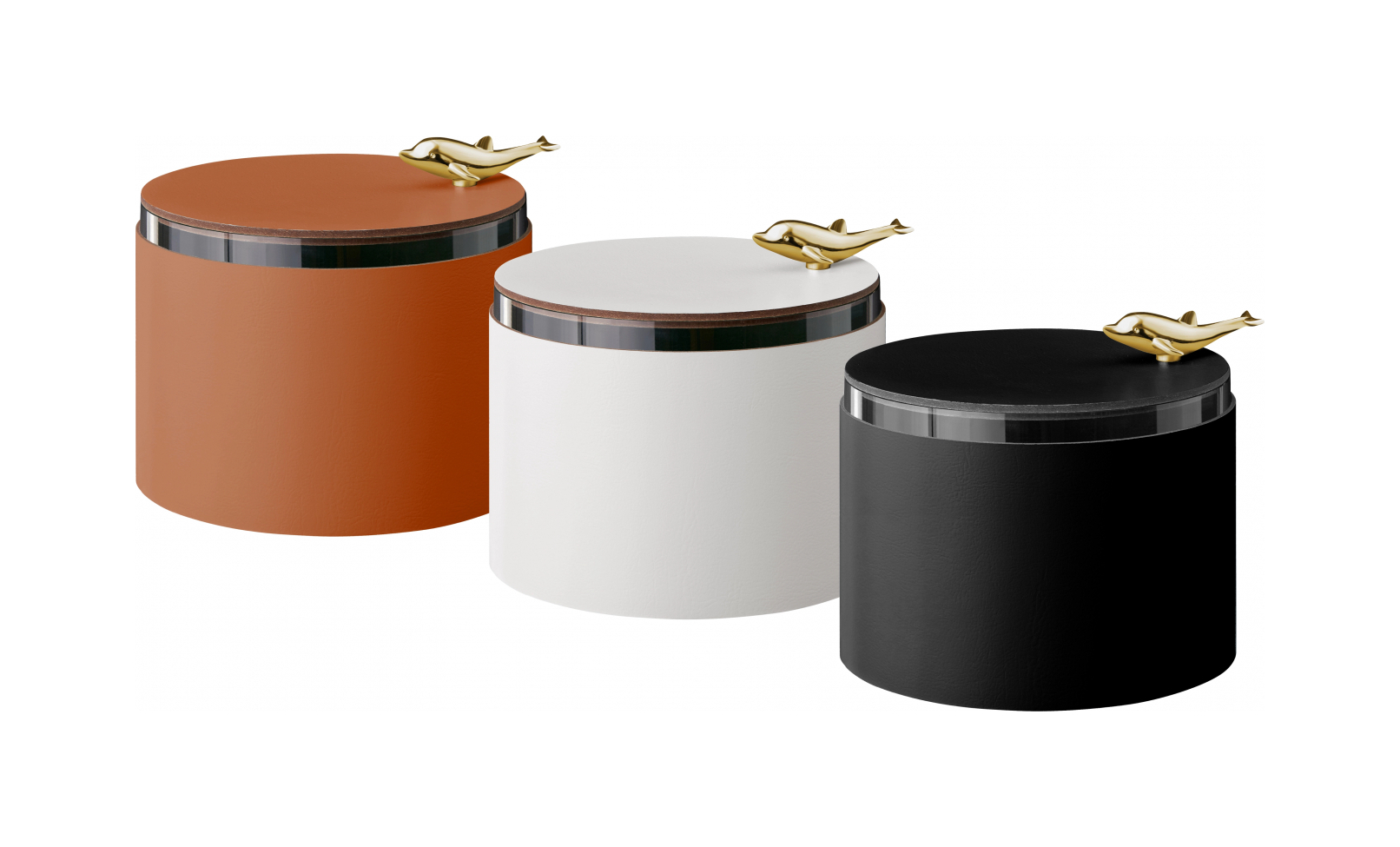 Шкатулка DOLPHIN 15 см чёрная, кожа ADJ 5015D.01.O