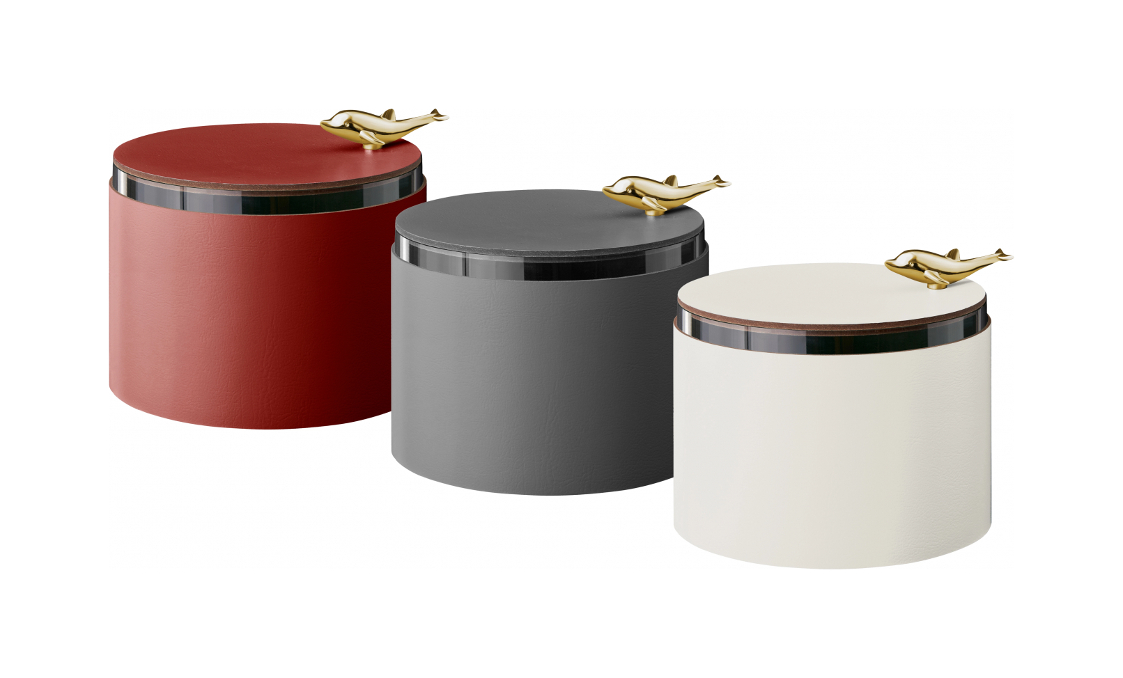 Шкатулка DOLPHIN 15 см белая, кожа ADJ 5015D.10.O