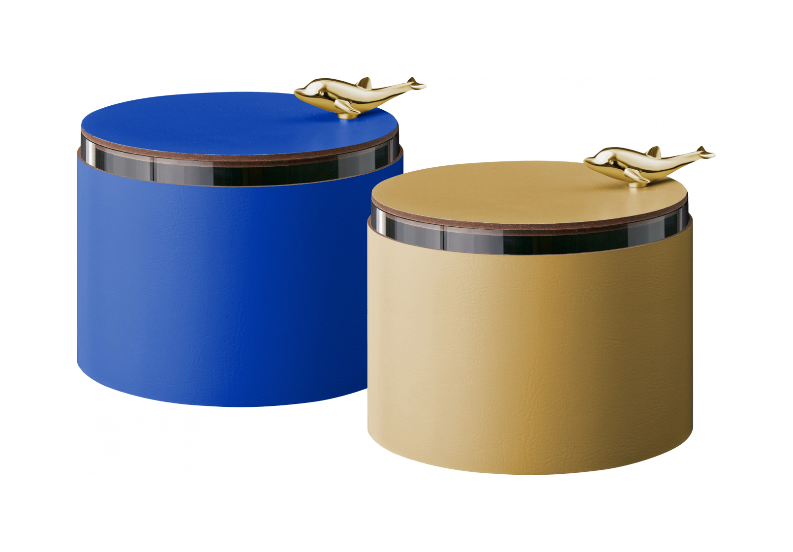 Шкатулка DOLPHIN 15 см горчица, кожа – 2