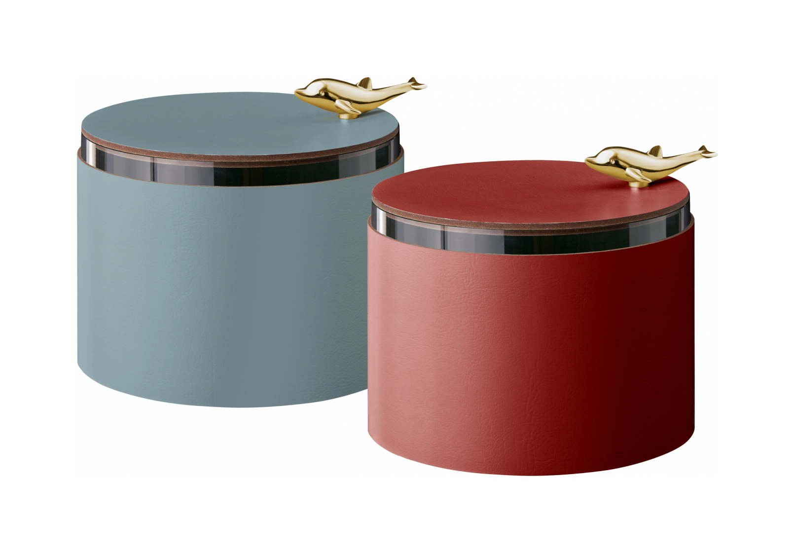 Шкатулка DOLPHIN 15 см небесно-голубая, кожа – 2