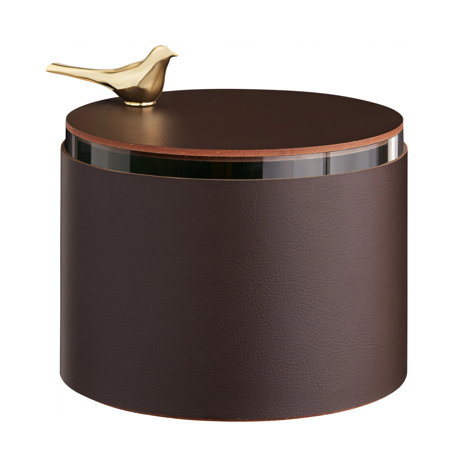 Шкатулка BIRD 15 см шоколад, кожа