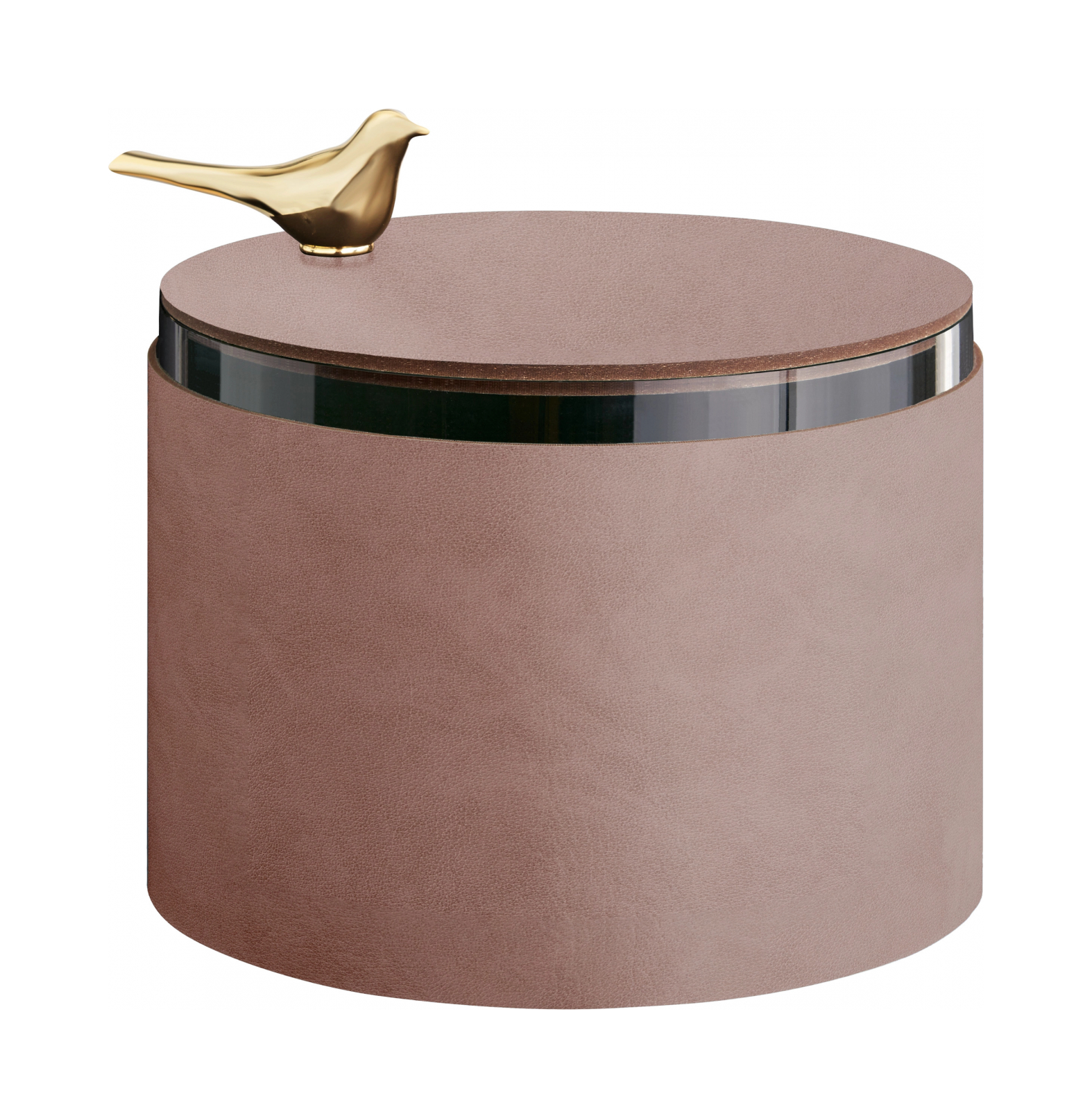 Шкатулка BIRD 15 см пепельная роза, кожа