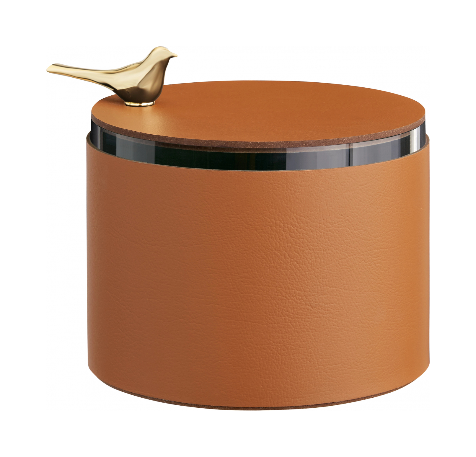 Шкатулка BIRD 15 см коньяк, кожа