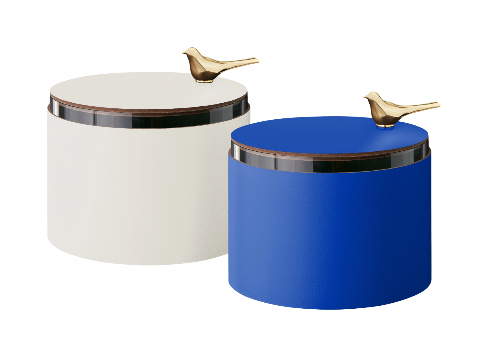 Шкатулка BIRD 15 см белая, кожа ADJ 5015B.10.O