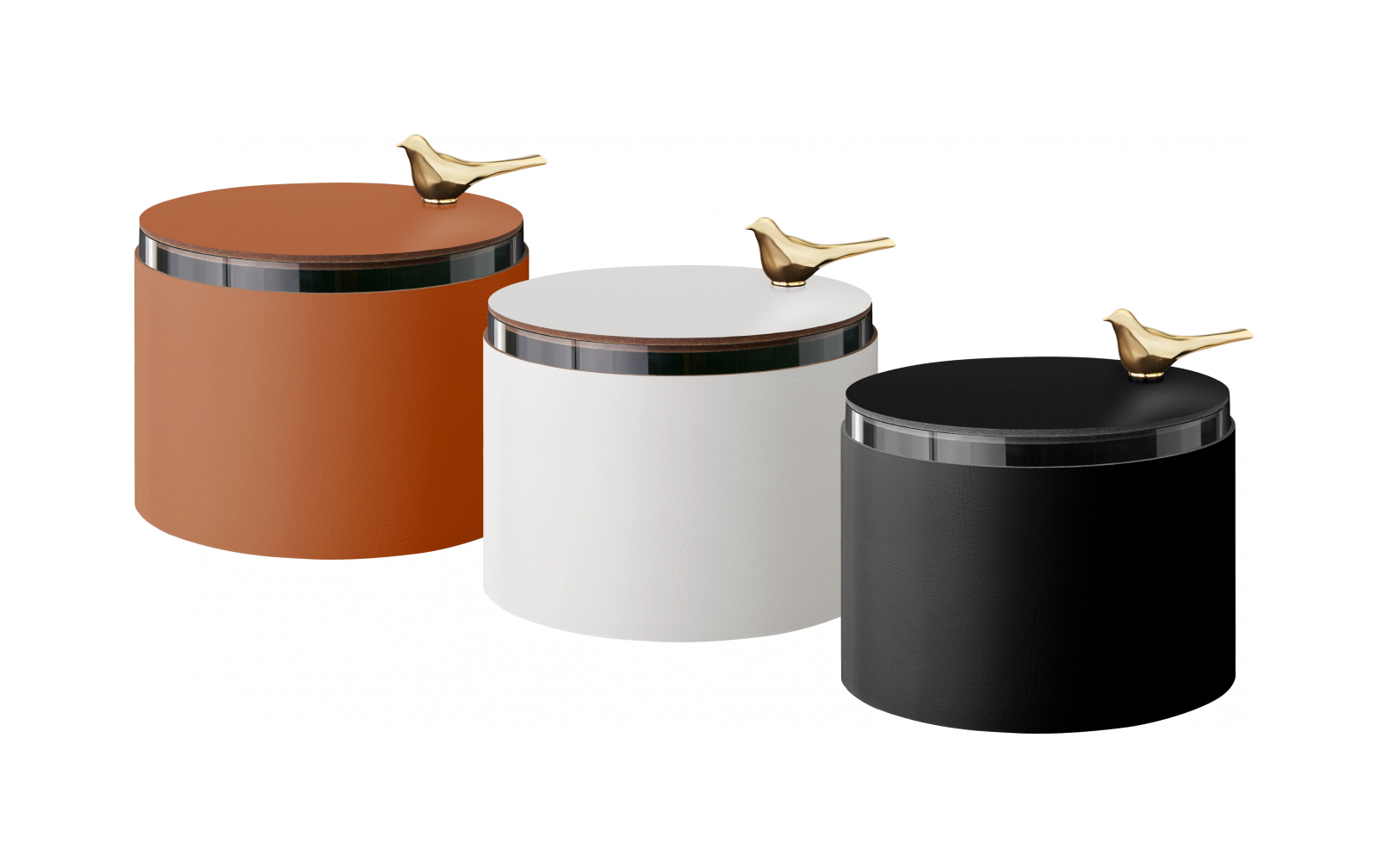 Шкатулка BIRD 15 см белая, кожа ADJ 5015B.10.O