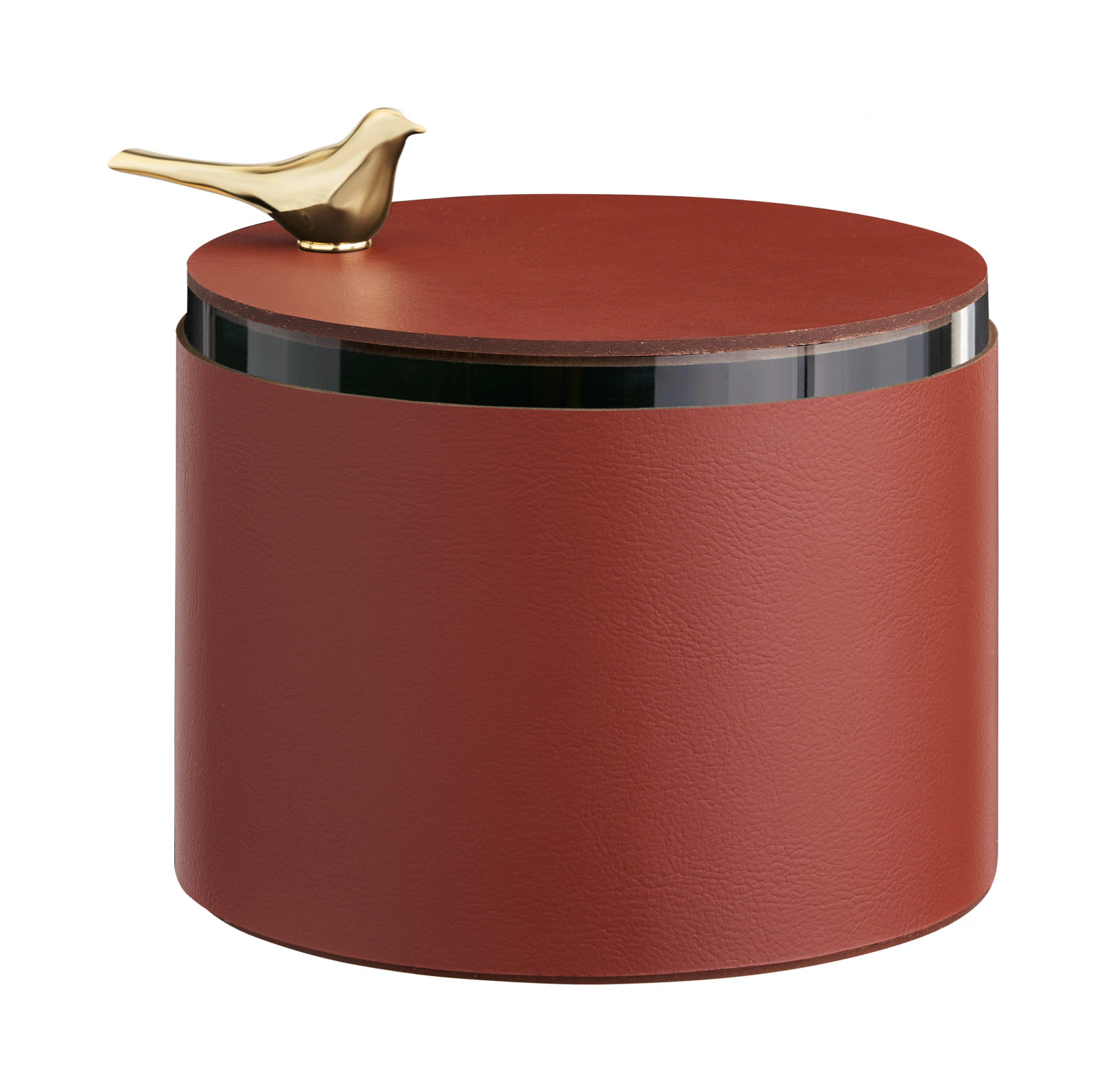 Шкатулка BIRD 15 см бордо, кожа