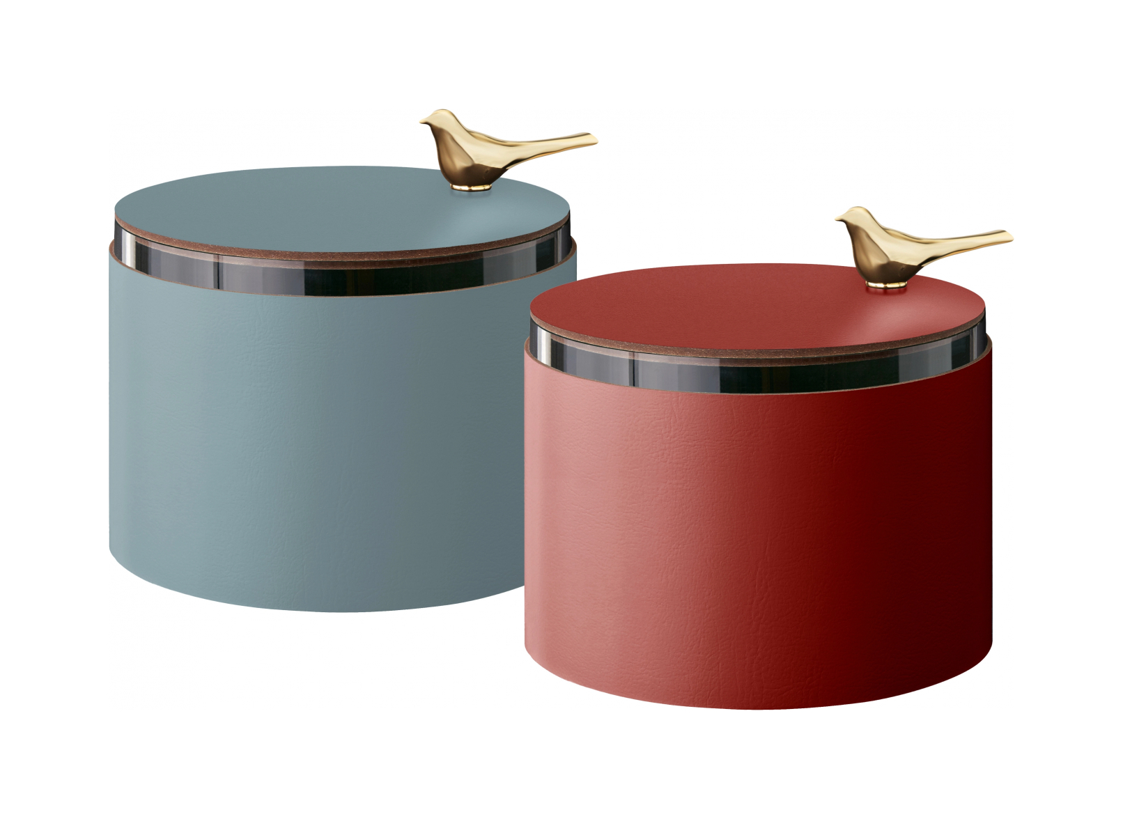 Шкатулка BIRD 15 см небесно-голубая, кожа – 2