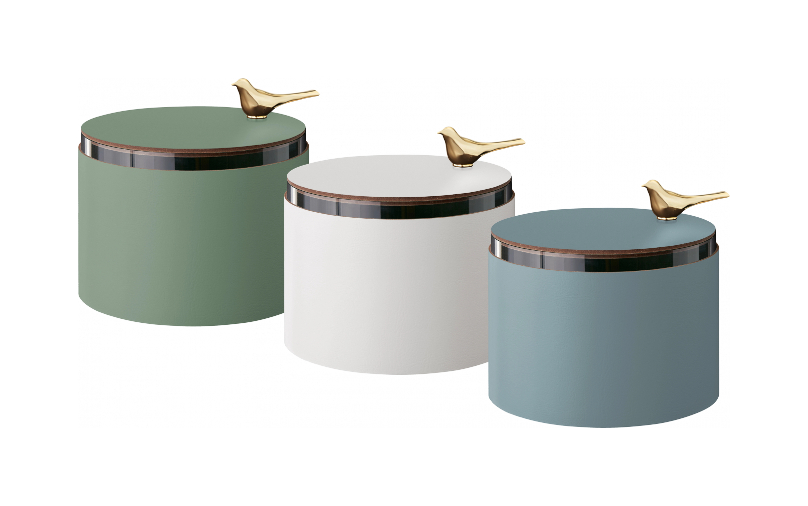 Шкатулка BIRD 15 см небесно-голубая, кожа ADJ 5015B.50.O