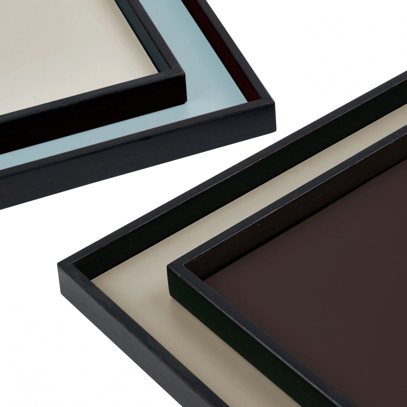 Поднос MONDO 40x40 небесно-голубой, кожа, древесная паста ADJ 0065.50.W