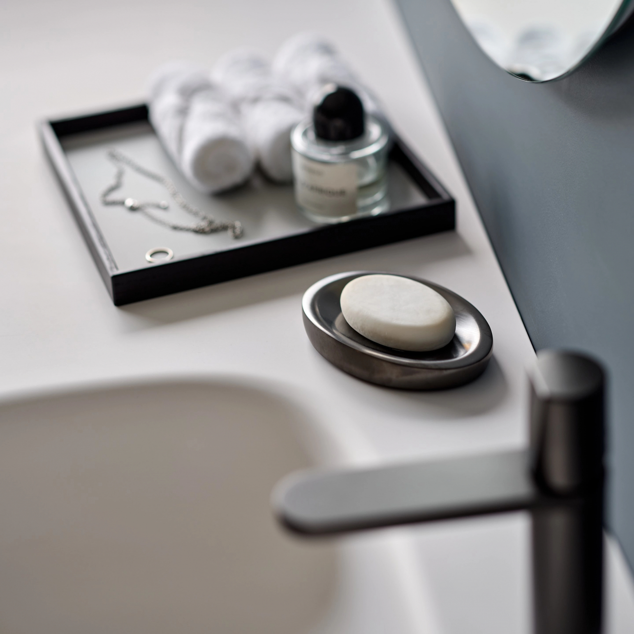 Поднос MONDO 25x25 устричный, кожа, древесная паста – 2