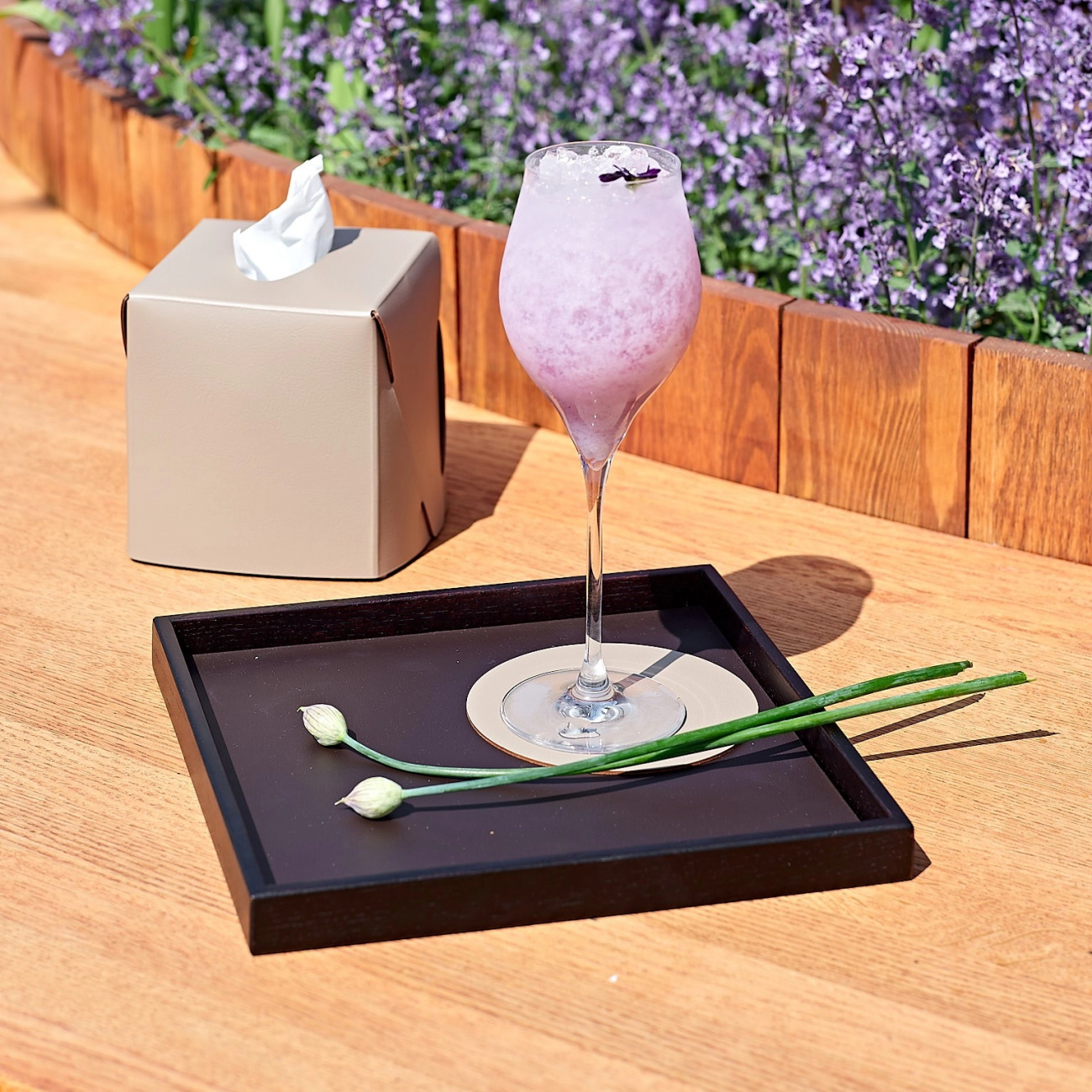 Поднос MONDO 30x30 чёрный, кожа, древесная паста – 2