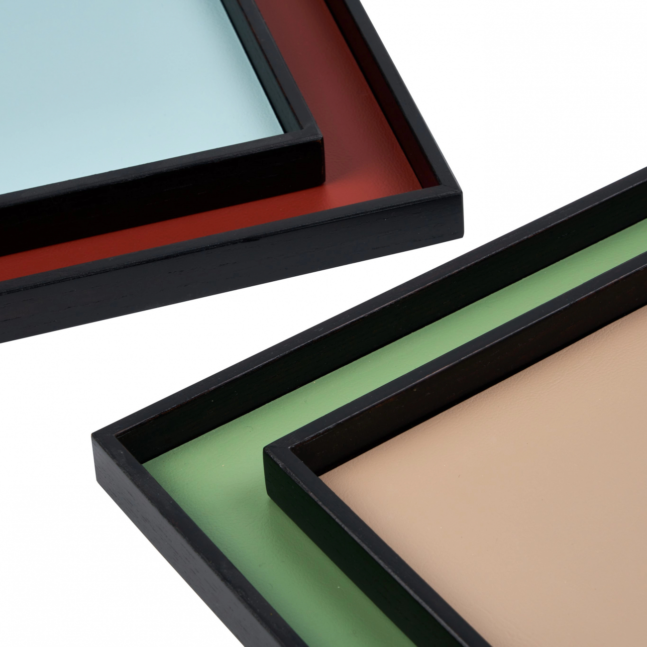 Поднос MONDO 30x30 капучино, кожа, древесная паста ADJ 0063.04.W