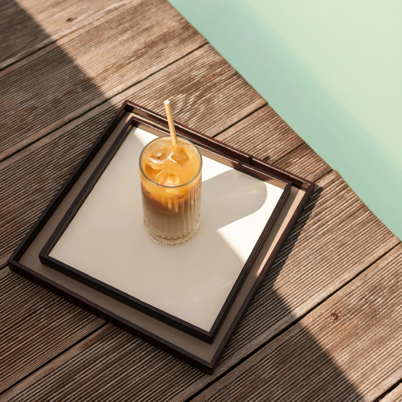 Поднос MONDO 30x30 белый, кожа, древесная паста ADJ 0063.10.W