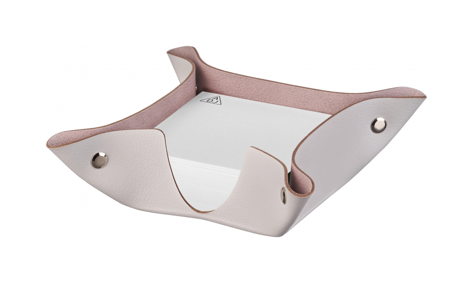 Подставка для бумажных блоков 10x10 устричная, кожа – 2