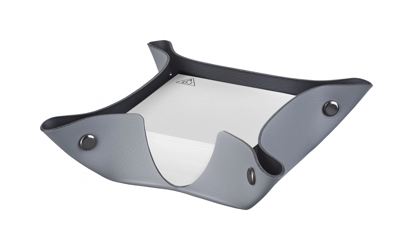 Подставка для бумажных блоков 10x10 серая, кожа – 2