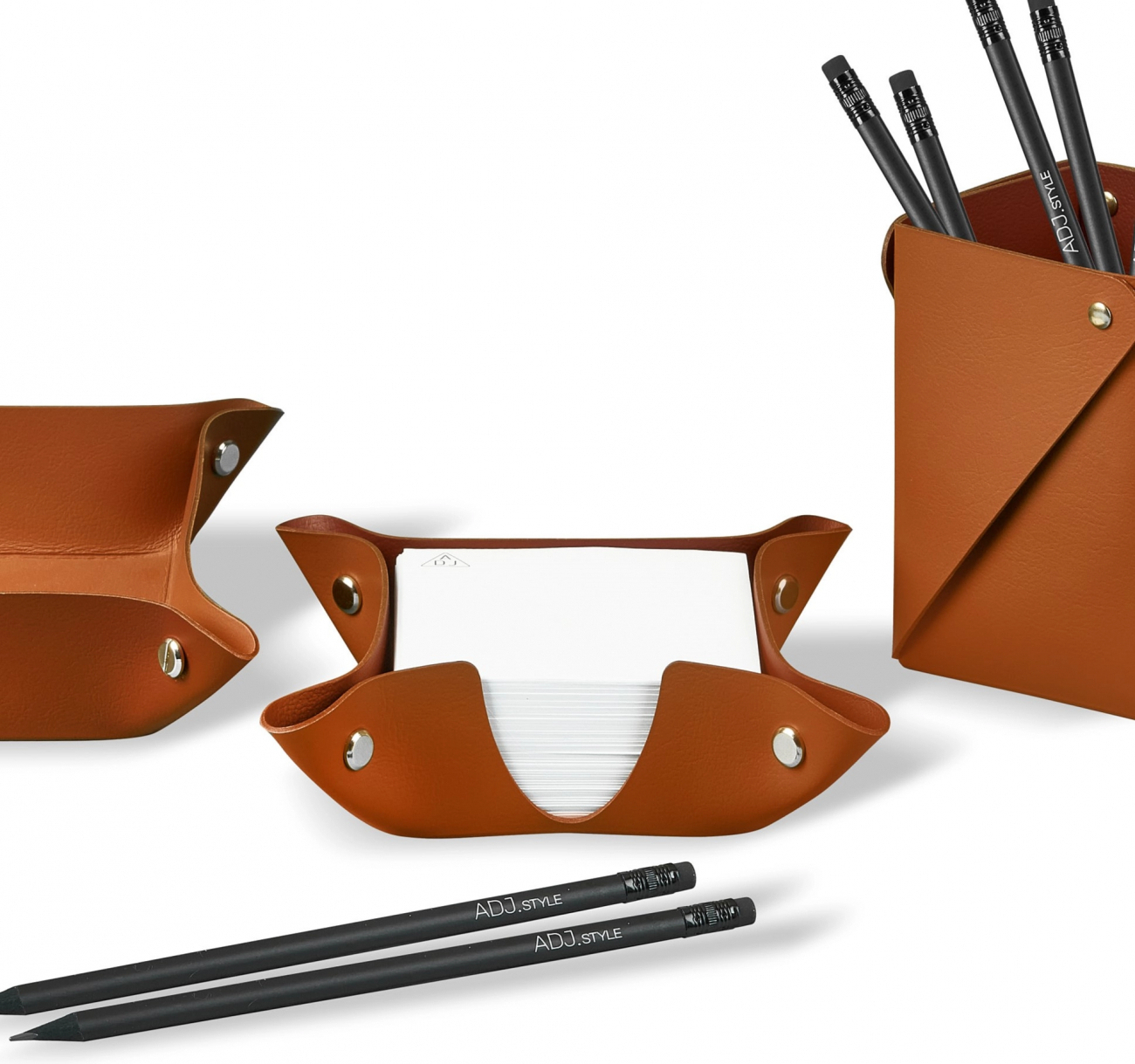 Подставка для бумажных блоков 10x10 коньяк, кожа ADJ 0105.09.TS16