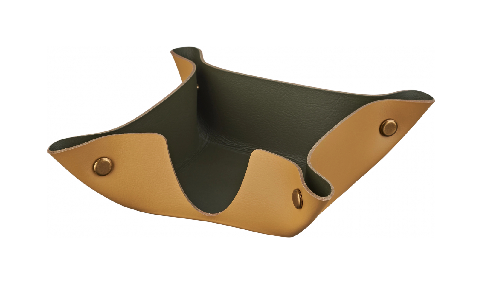 Подставка для бумажных блоков 10x10 горчица, кожа