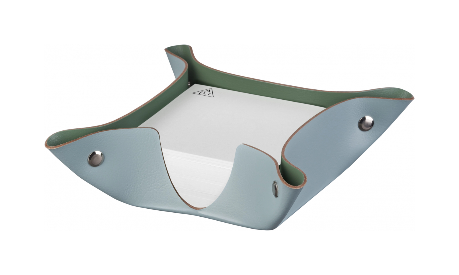 Подставка для бумажных блоков 10x10 небесно-голубая, кожа – 2