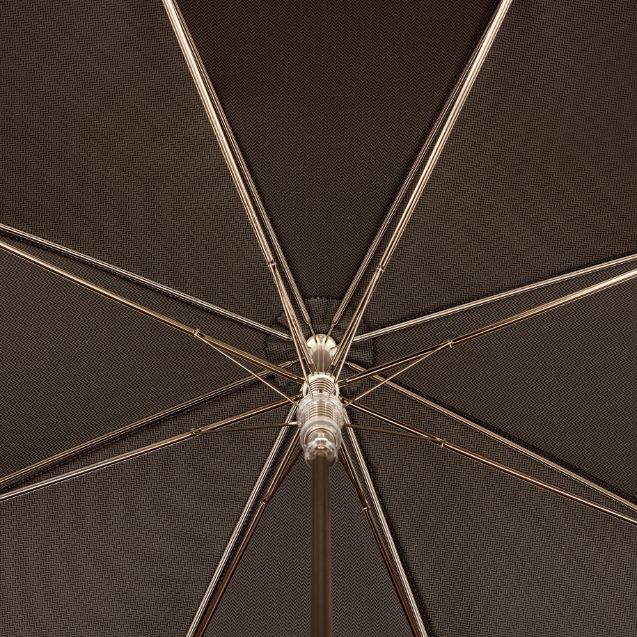 Зонт-трость мужской с кожаной плетеной ручкой – 2