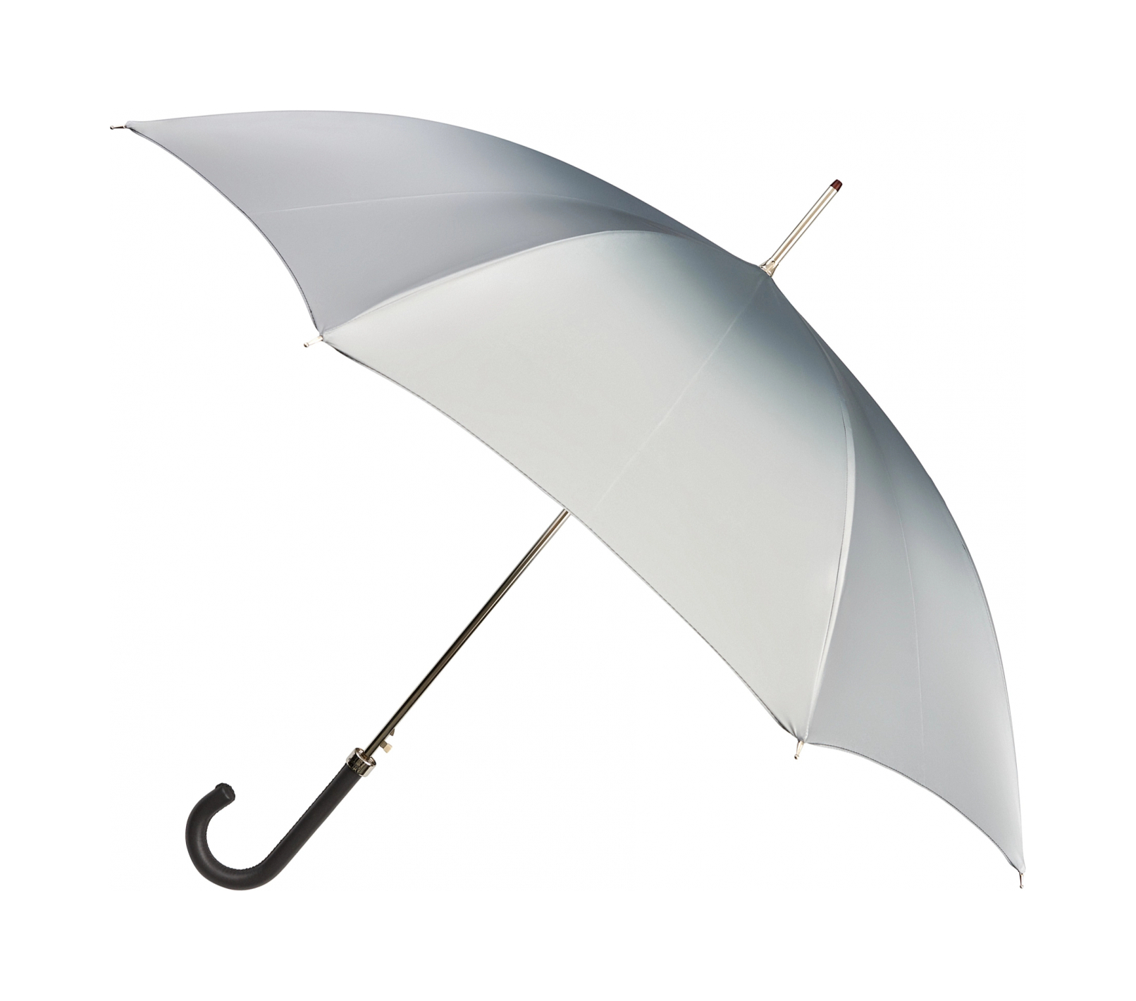 Зонт-трость женский с кожаной гладкой ручкой