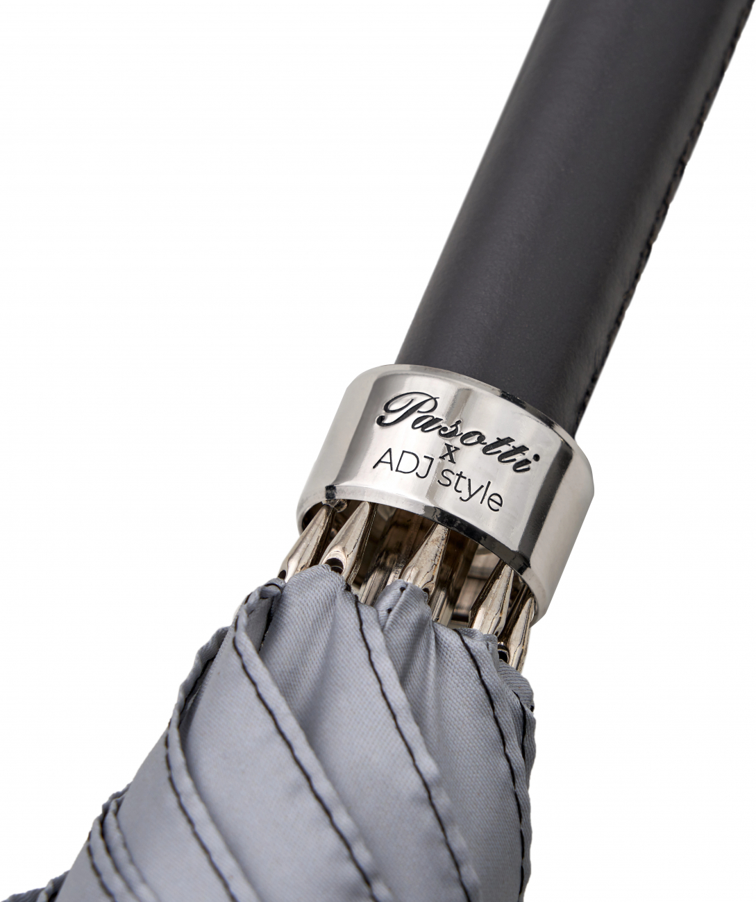 Зонт-трость женский с кожаной гладкой ручкой ADJ RASO/7