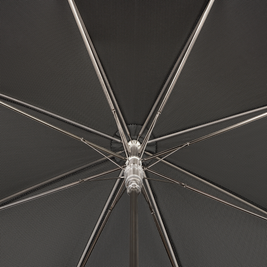 Зонт-трость мужской с кожаной плетеной ручкой – 2