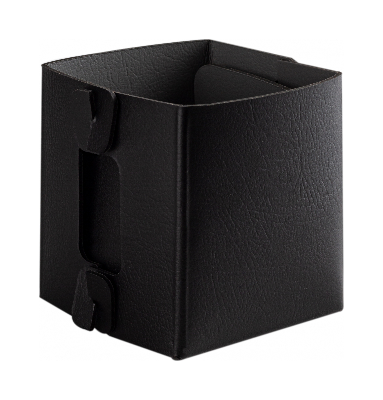 Коробочка MIU V1 7х7 чёрная, кожа