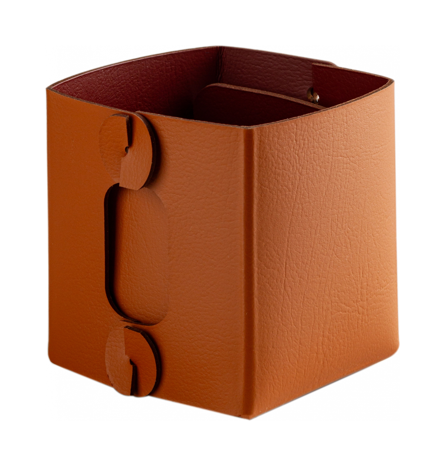 Коробочка MIU V1 7х7 коньяк, кожа