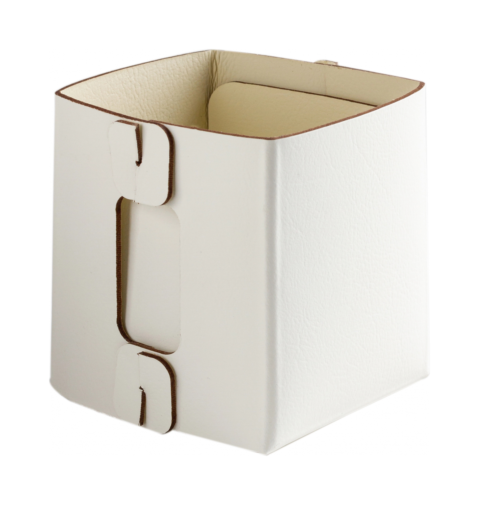 Коробочка MIU V1 7х7 белая, кожа