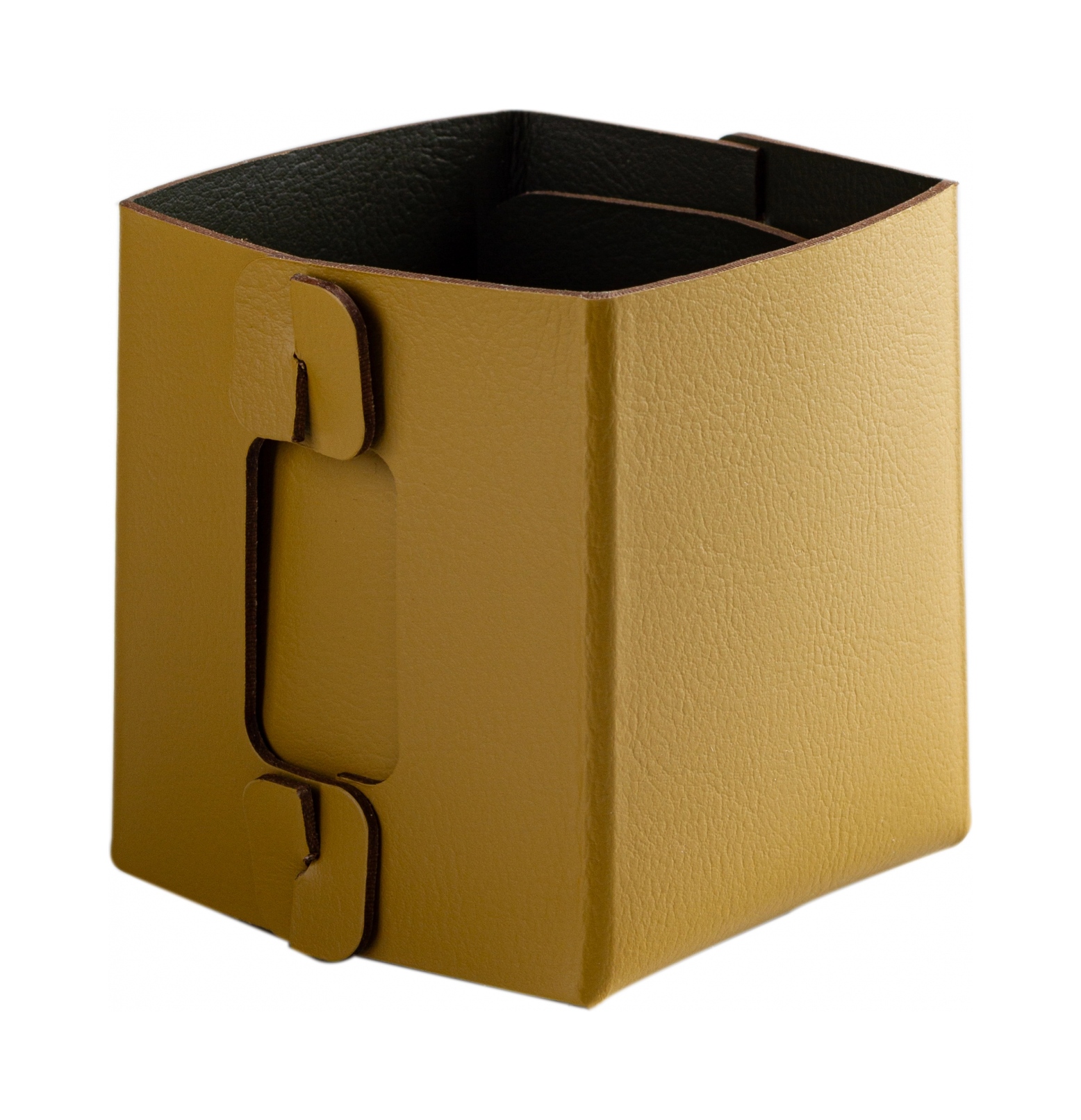 Коробочка MIU V1 7х7 горчица, кожа