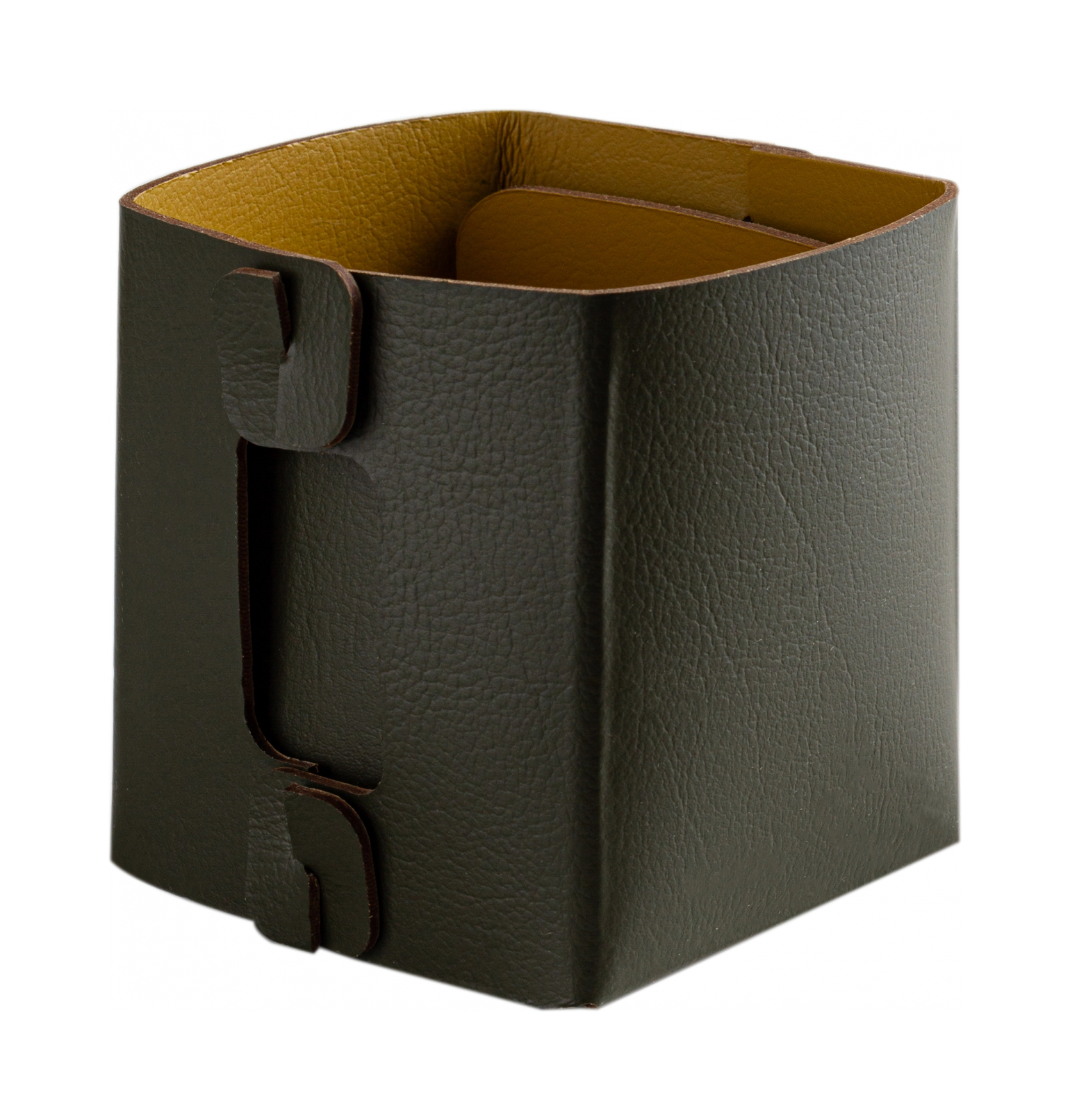 Коробочка MIU V1 7х7 олива, кожа