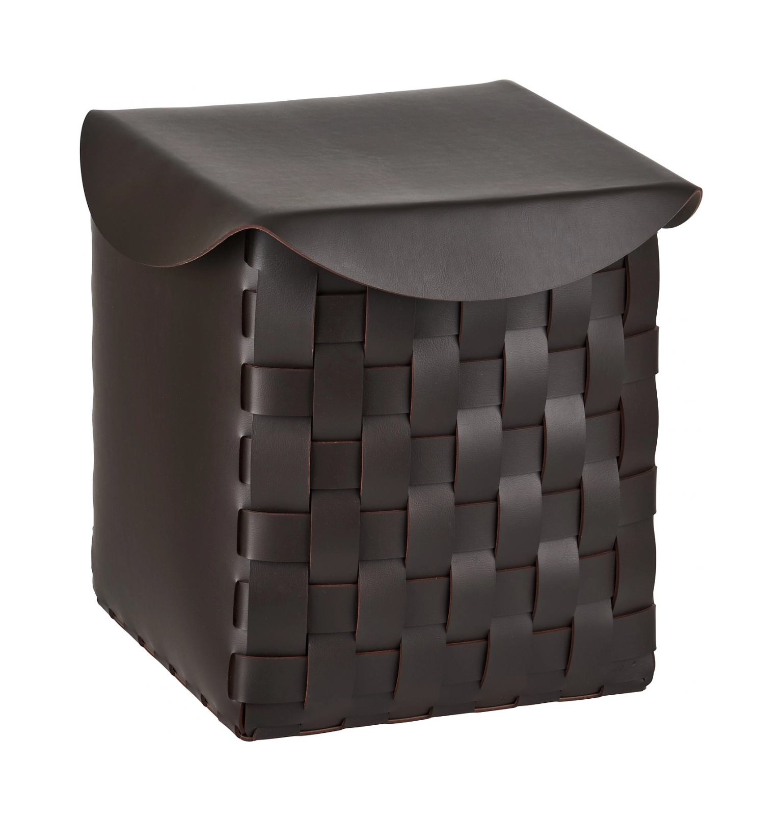 Корзина с крышкой BOTTEGA 35х35 шоколад, кожа ADJ 1147.06.TS30