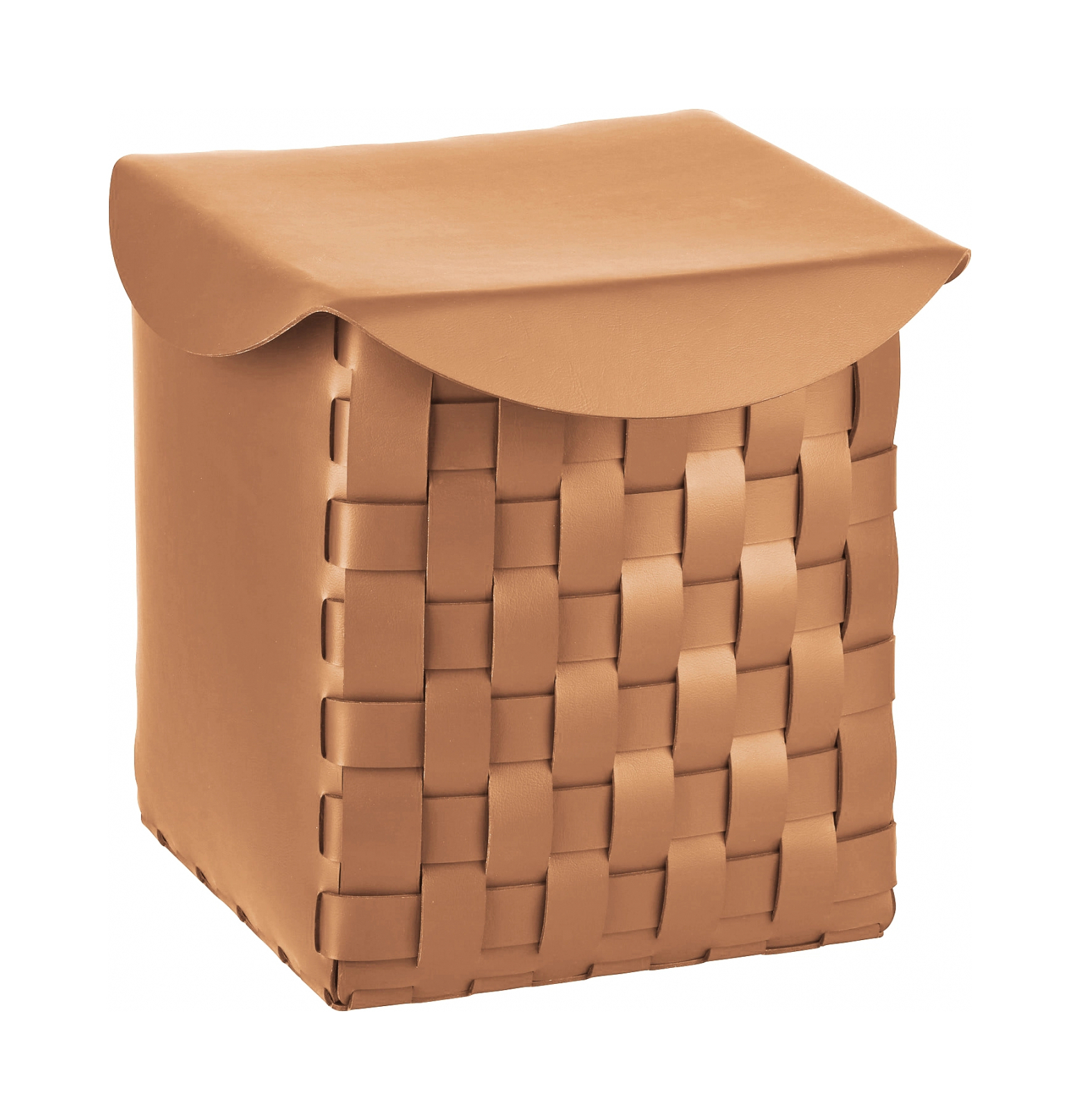 Корзина с крышкой BOTTEGA 35х35 коньяк, кожа ADJ 1147.09.TS30