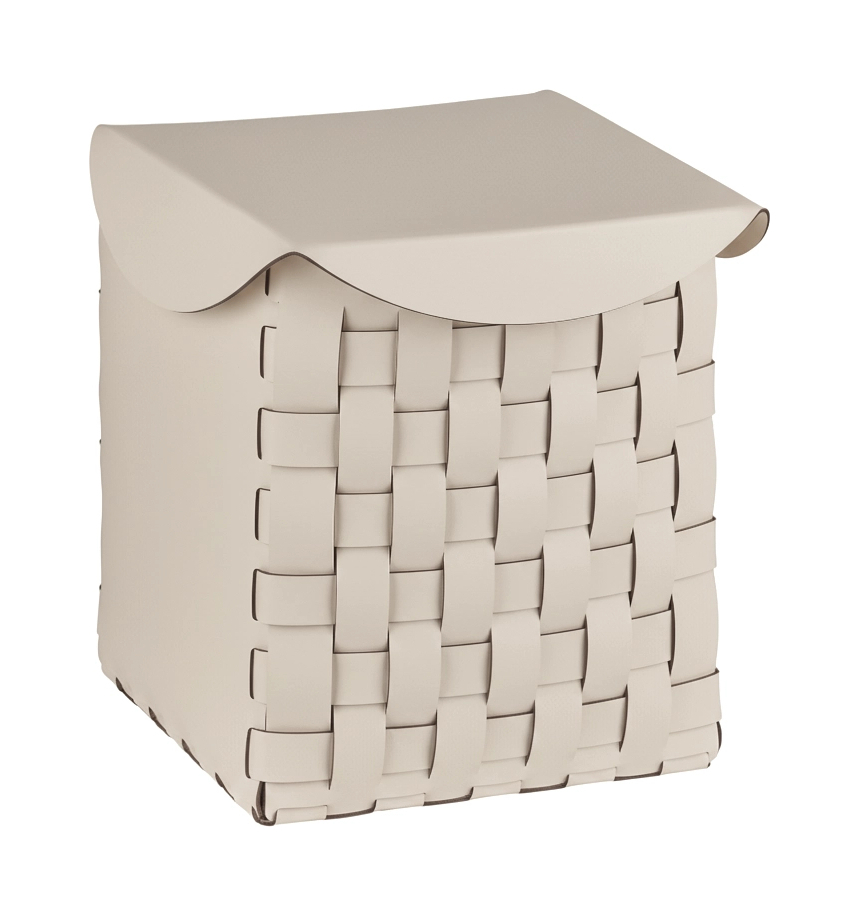 Корзина с крышкой BOTTEGA 35х35 панна кота, кожа – 2