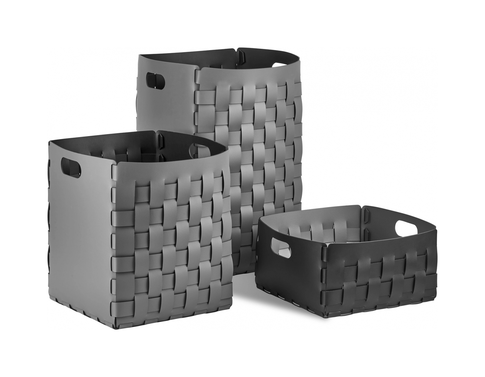 Корзина BOTTEGA 57 см серая, кожа ADJ 3557.03.TS30