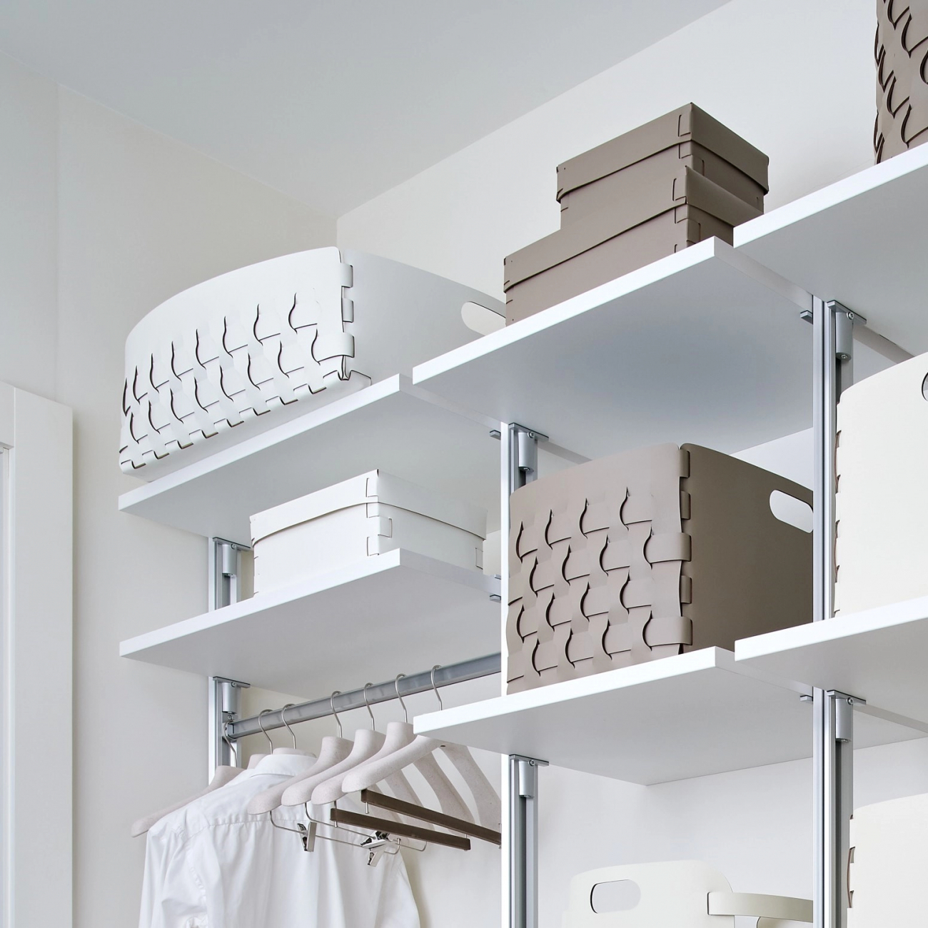 Корзина DUBAI 60x50 белая, кожа ADJ 2049.10.TS30