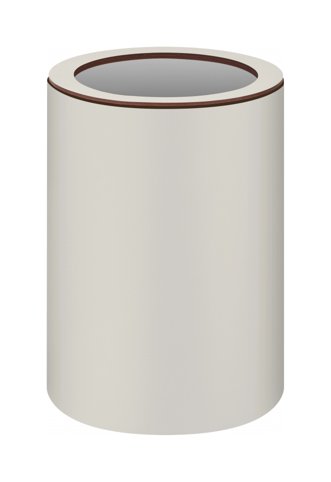 Ведро для мусора 29 см белое, кожа