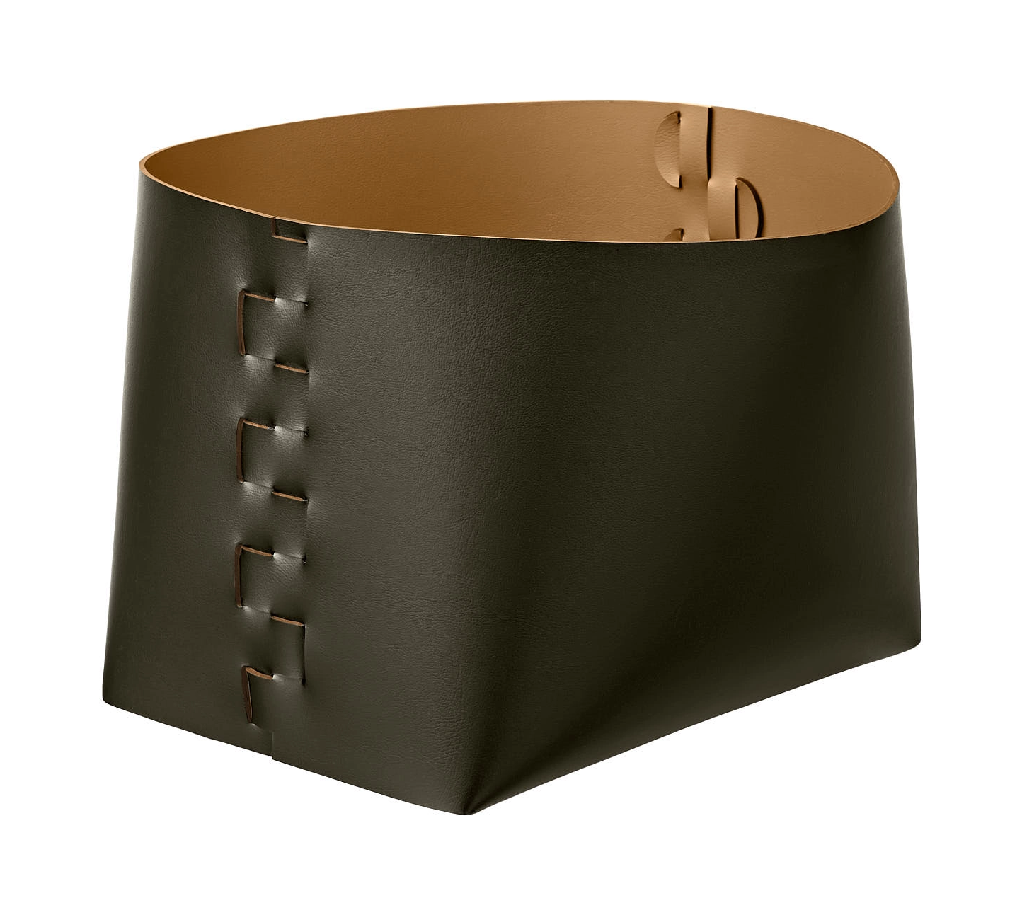 Корзина HELENA прямоугольная 35х30 см олива, кожа ADJ 3526.55.TS30