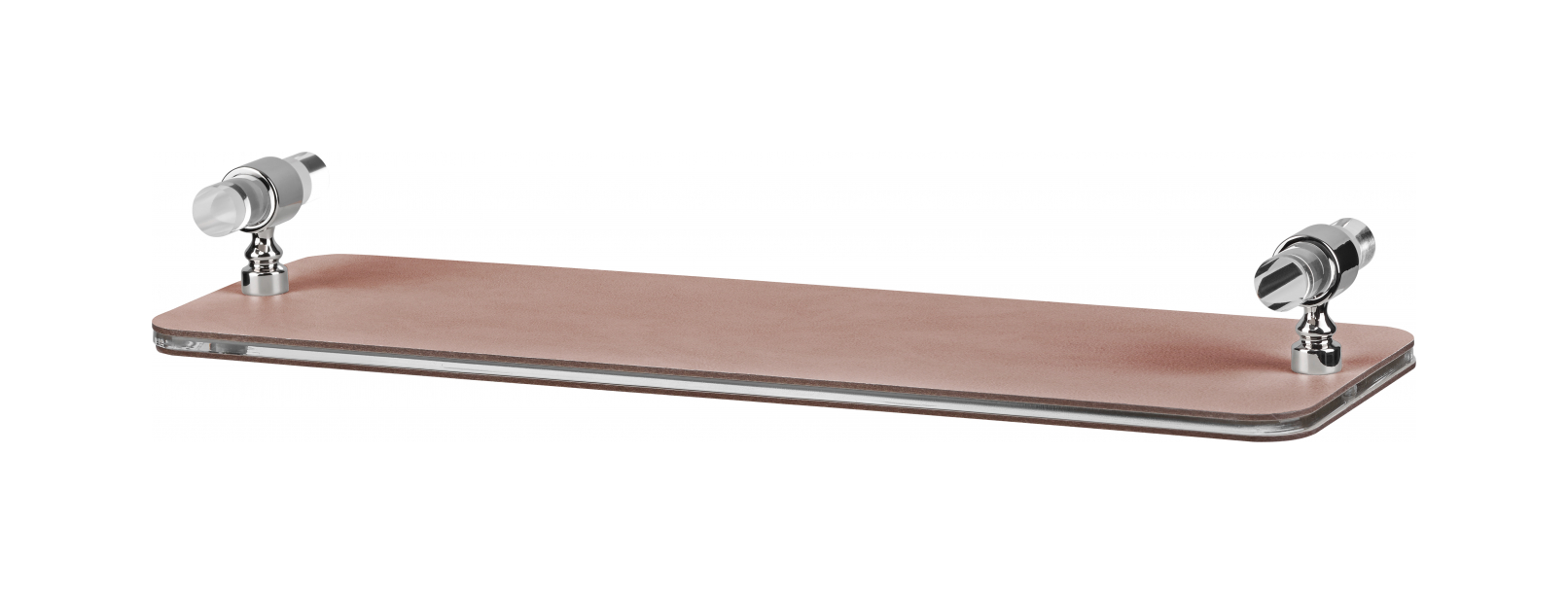 Поднос LINFINITO 33х10 см пепельная роза, кожа, хром