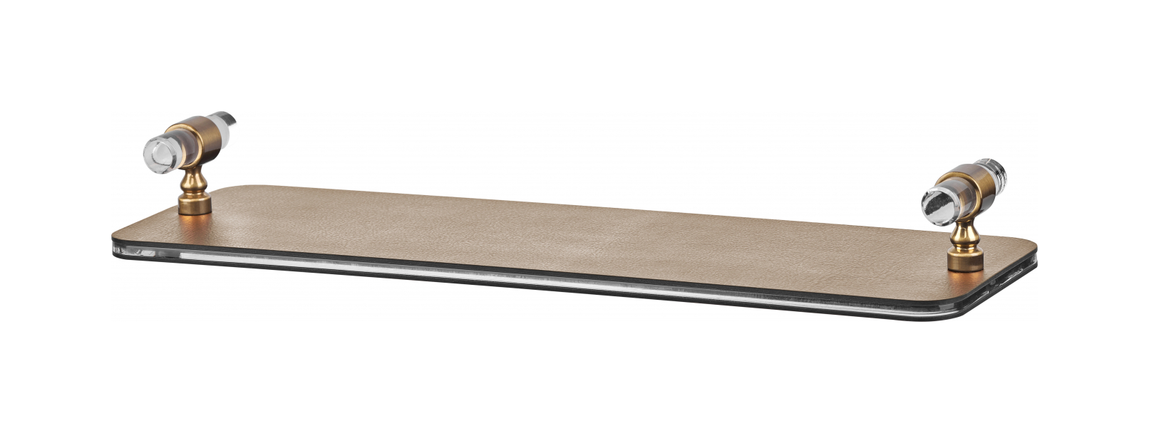 Поднос LINFINITO 33х10 см капучино, кожа, золото