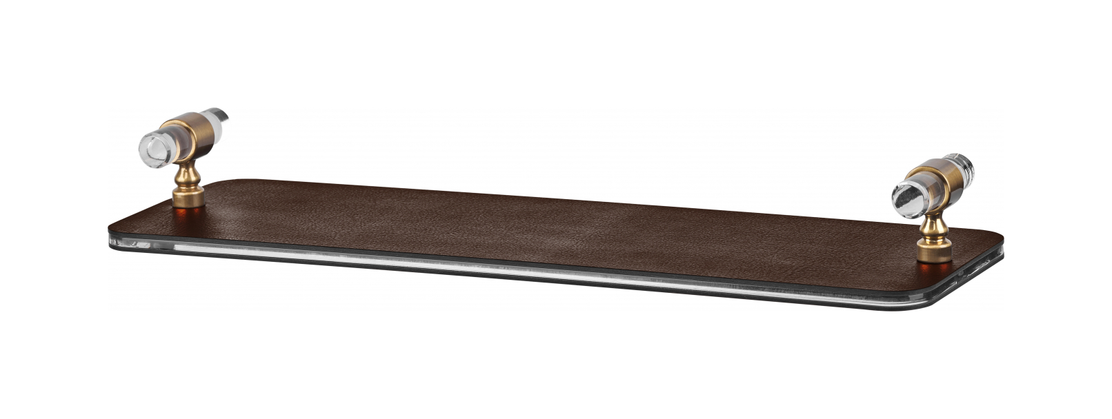 Поднос LINFINITO 33х10 см шоколад, кожа, золото