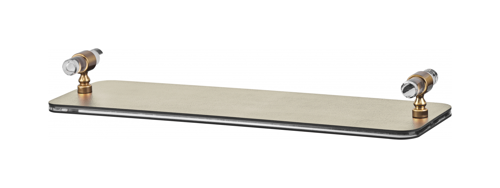 Поднос LINFINITO 33х10 см панна кота, кожа, золото