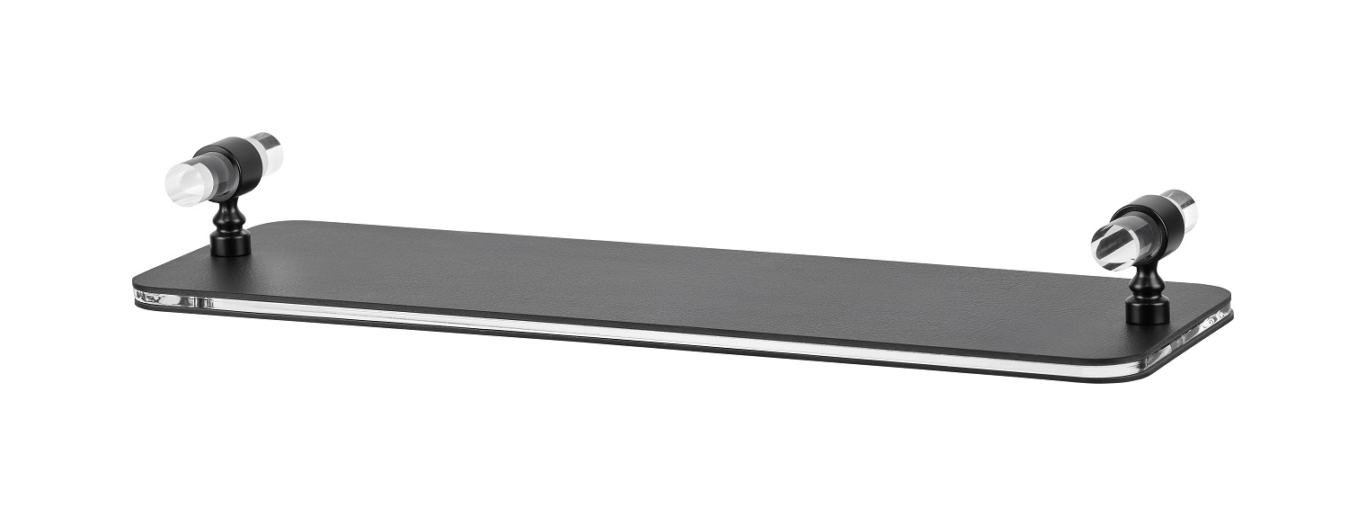 Поднос LINFINITO 33х10 см чёрный, кожа, матовый графит