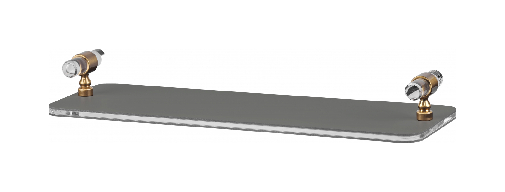 Поднос LINFINITO 33х10 см серый, кожа, золото